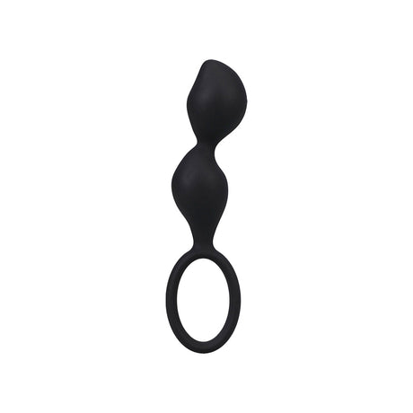 Mood Naughty Contour Beads Trainer Set Black - premium silicone butt plug for anal training.
