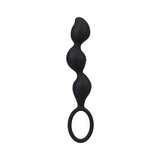 Mood Naughty Contour Beads Trainer Set Black showing a silicone graduated butt plug with ringed base.