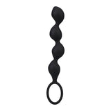 Mood Naughty Contour Beads Trainer Set Black, silicone butt plug with graduated beads and ringed base.