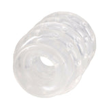 Rock Solid Ball Stretcher Multi-ring System Clear showing flexible rings stacked for customizable experience.