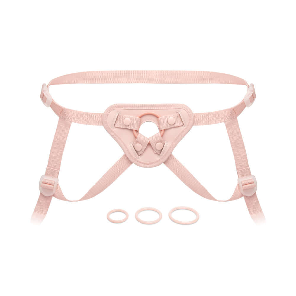 Together Toy Nudefit Strap-on Harness Light in soft pink color with adjustable straps and rings for perfect fit.