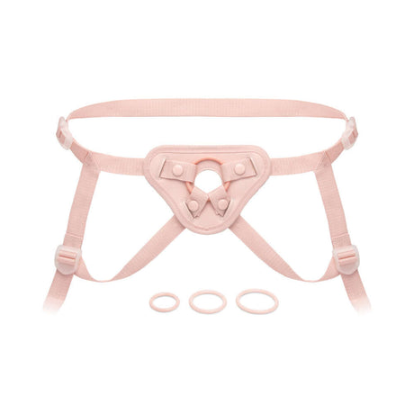 Together Toy Nudefit Strap-on Harness Light in soft pink color with adjustable straps and rings for perfect fit.