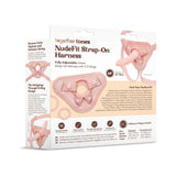 Together Toy Nudefit Strap-on Harness Light packaging with adjustable straps and inclusive sizing options.