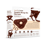 Together Toy Nudefit Strap-on Harness Dark packaging featuring adjustable unisex design and size options.
