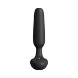 Lovense Glint Touch-Responsive Vibrating Butt Plug Black displayed front view, designed for interactive anal play.