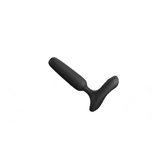 Lovense Glint Touch-Responsive Vibrating Butt Plug Black displayed on a white background, showcasing its smooth design.