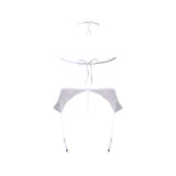 Magic Silk Sexy Time Ever After Bride Costume White Queen three-piece lingerie set with lace and mesh details.