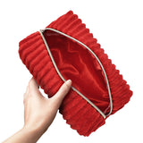Adam & Eve Eve's Plush Toy Storage Bag in red, stylish design with a plush exterior and smooth interior.
