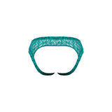 Male Power Ripple Moon Jock Teal S/M showcasing a modern wavy lace design with a bold look and feel.