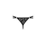 Male Power Ripple Lace Micro V String Black S/M featuring a modern lace design and minimal g-string cut.