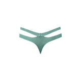 Male Power Eco Cozy Cutout Thong Green S/M featuring a bold cutout design and minimal thong silhouette.