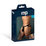 Male Power Eco Cozy Jock Black L/XL packaging featuring a model showcasing its athletic design.