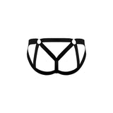 Male Power Mesh 2.0 Strappy Ring Jock Black S M showcasing a bold design with breathable stretch mesh and supportive ring-front pouch.