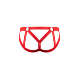 Male Power Mesh 2.0 Strappy Ring Jock Red S M featuring a bold strappy design and breathable mesh fabric.