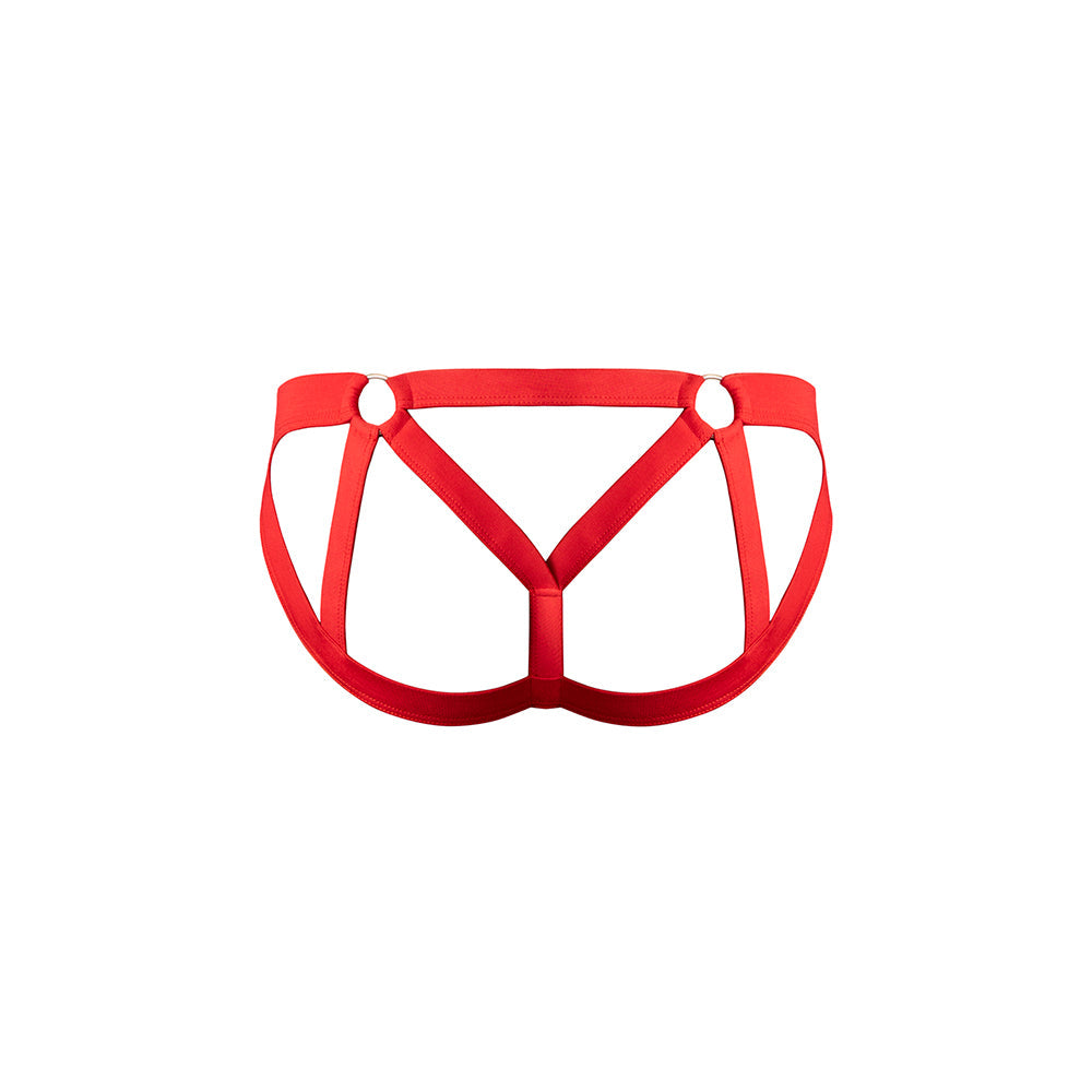 Male Power Mesh 2.0 Strappy Ring Jock Red L XL – comfortable and stylish men's jockstrap featuring bold strappy design.