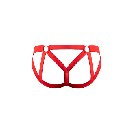Male Power Mesh 2.0 Strappy Ring Jock Red L XL – comfortable and stylish men's jockstrap featuring bold strappy design.