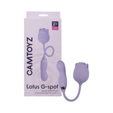 Camtoyz Lotus G-spot Stimulator packaging showing dual stimulator design for targeted pleasure.