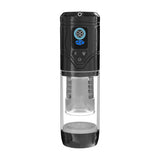 Pumped Sensurge Automatic Suction Masturbator Black with digital display and transparent sleeve for effective stimulation