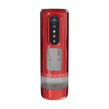 Pumped Sensurge Automatic Heating Suction Masturbator Red with digital display and ergonomic design.