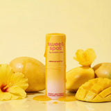 Sweetums Sweet Spot Flavored Fragrance Hibiscus Hottie with mango and hibiscus against a bright yellow background.