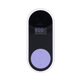 Evolved Energetic Egg Thrusting Vibrating Egg Purple remote control with digital display and buttons.