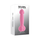Selopa A Bit Nutty Floppy Phallic Mini Vibrator Pink in packaging featuring sleek design.