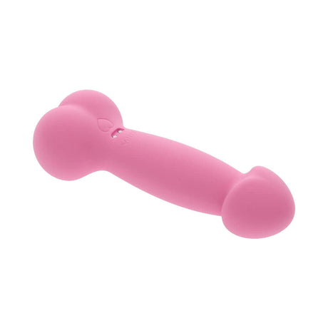 Selopa A Bit Nutty Floppy Phallic Mini Vibrator Pink with a flexible, bendable phallic shaft and testicle-style handle.