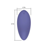 Spectrum Essentials Compact External Vibrator Purple dimensions showing 3.7in length and 1.7in width.