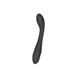 Spectrum Essentials Silicone G-spot Vibrator Black, angled design for G-spot stimulation and textured head.