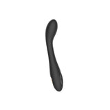 Spectrum Essentials Silicone G-spot Vibrator Black with curved shape and texture for targeted stimulation.
