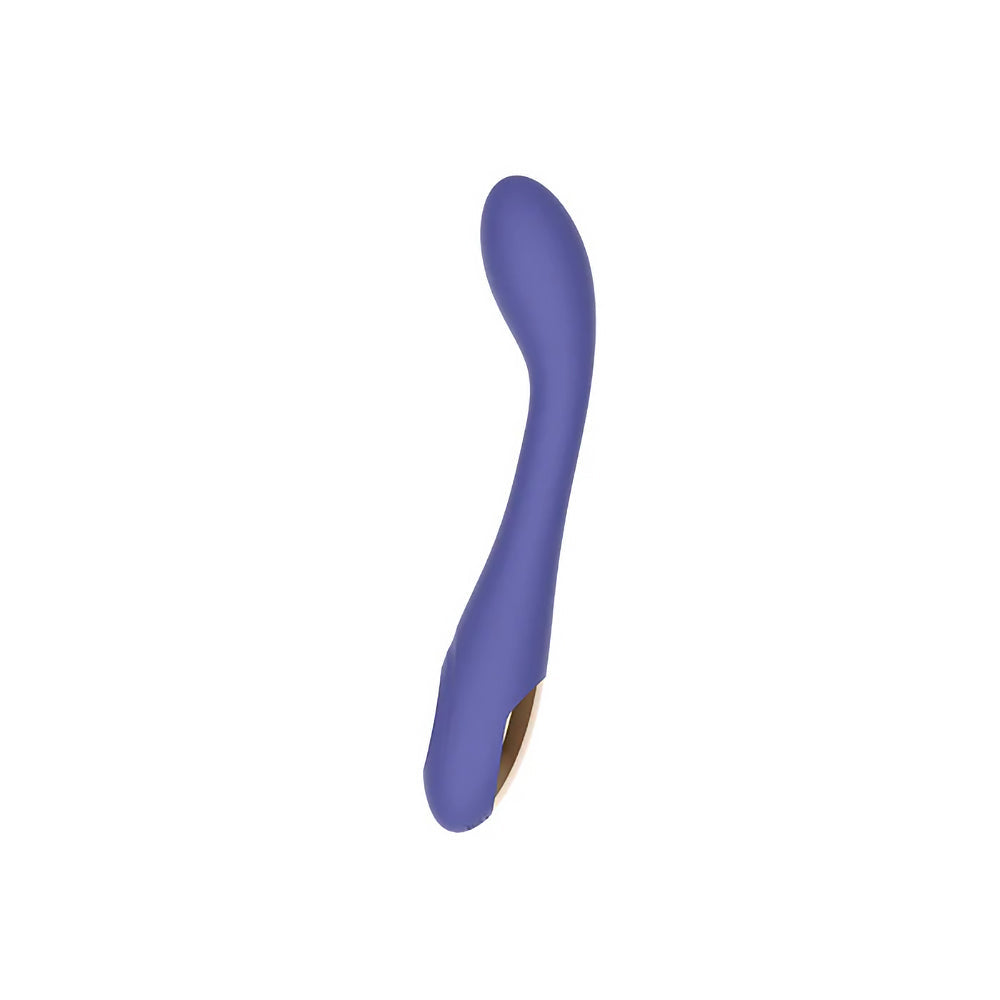 Spectrum Essentials Silicone G-spot Vibrator Purple featuring a curved, bulbous design for targeted stimulation.