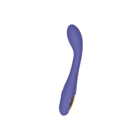 Spectrum Essentials Silicone G-spot Vibrator Purple featuring a curved, bulbous design for targeted stimulation.