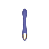 Spectrum Essentials Silicone G-spot Vibrator Purple showcasing its sleek design and curved shape for optimal stimulation.