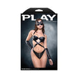 Fantasy Lingerie Feline Fatale 4 Piece Cat Costume L/XL showcased on a model with a seductive pose.