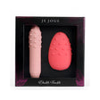 Je Joue Double Trouble Vibrator Set packaging featuring two compact vibrators, designed for deep, rumbly sensations.