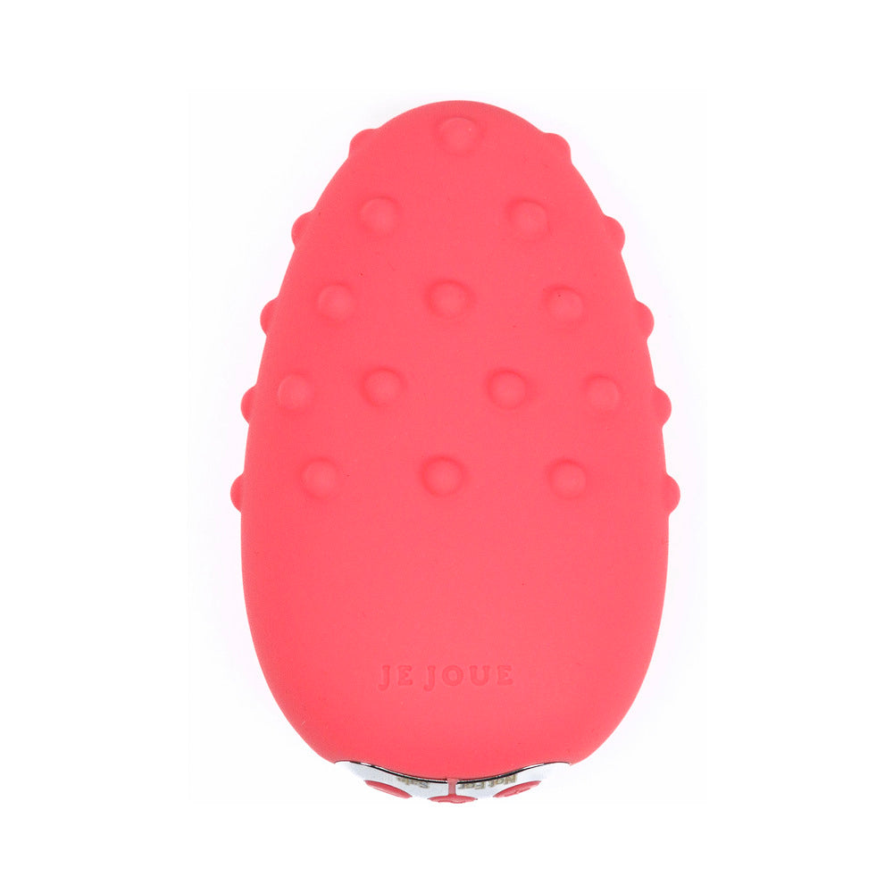 Je Joue Double Trouble Vibrator Set compact vibrator in vibrant pink silicone with textured surface.