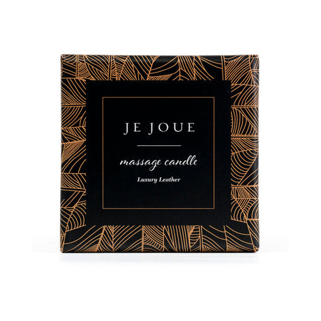 Je Joue Luxury Leather Massage Candle 160g beautifully packaged with elegant design and rich leather scent.