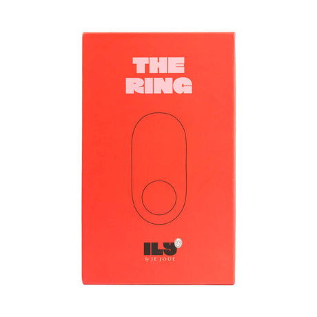 Ily By Je Joue Silicone Cock Ring Pink packaging featuring a simple and bold design.