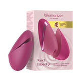 Womanizer Next Liberty Air Clitoral Massager Vibrant Pink with packaging showcasing its 3D Pleasure Air technology.