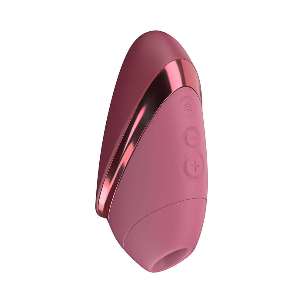Womanizer Next Liberty Air Clitoral Massager Bordeaux in sleek design with control buttons for customizable pleasure.