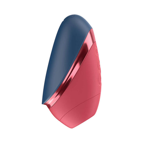 Womanizer Next Liberty Air Clitoral Stimulator Blue Red side view showing compact design and color details
