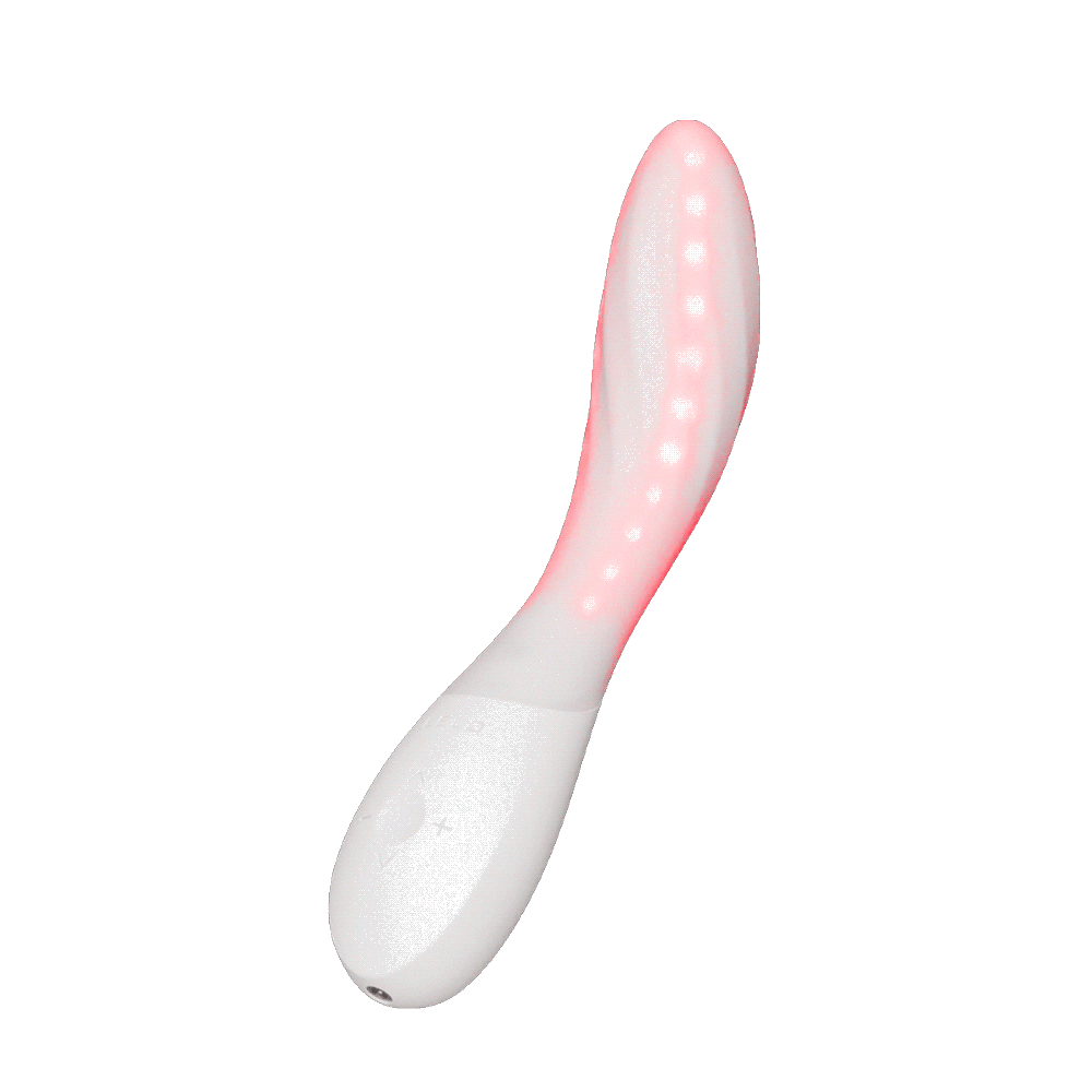 Lelo Mona Spectra Massager Light Pink with LED lights for enhanced pleasure and custom vibration settings.