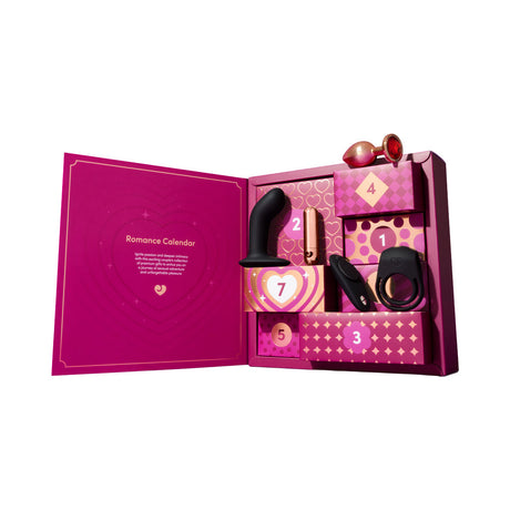Image of the Lovehoney X We-Vibe 7 Day Romance Advent Calendar, featuring various intimate wellness products.