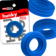 Oxballs Hunkyjunk Roto Grooved Gripper-ribbed Cockring Teal Fizz displayed with packaging and product features.