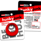 Oxballs Hunkyjunk Expander Slimmer Scoop Style Cockring Red packaging with scoop-style cockring highlighted.