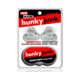 Oxballs Hunkyjunk Nano Nips Nipple-nubs Clear Silicone packaging with suckers inside.