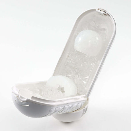 Tenga Flip Flexy Male Stroker showcasing its innovative malleable material and spiral-ribbed casing.