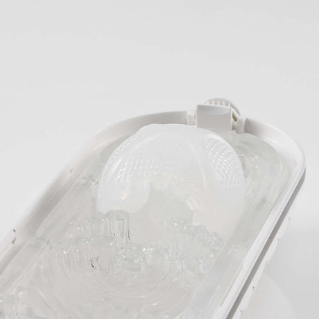 Tenga Flip Flexy Male Stroker showing dynamic spiral-ribbed casing and malleable material for enhanced pleasure.