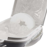 Tenga Flip Flexy Male Stroker opened to reveal malleable material and spiral-ribbed casing for dynamic pleasure.