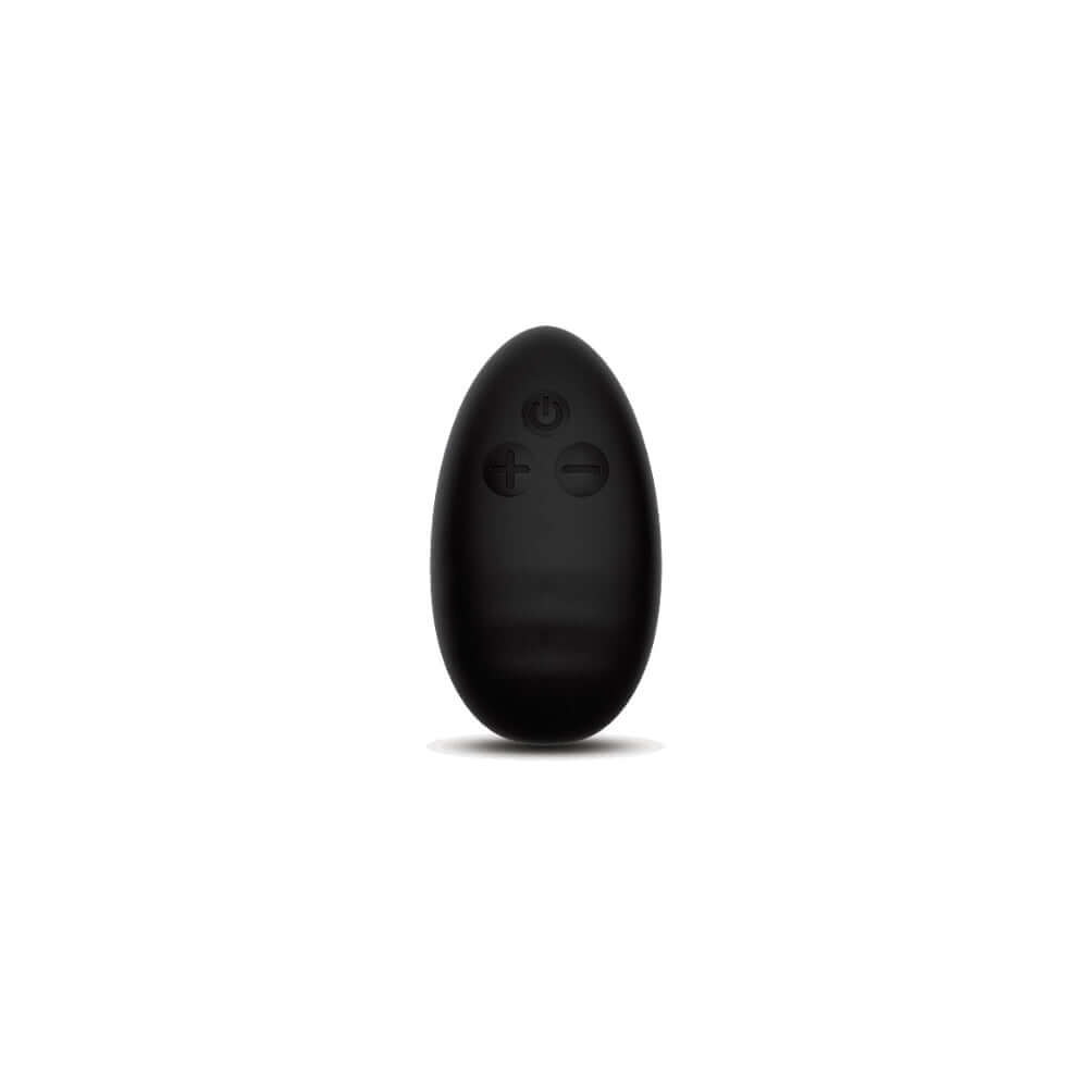 Prowler Red Bubble Rechargeable Plug With Remote remote control showing smooth black design and control buttons.